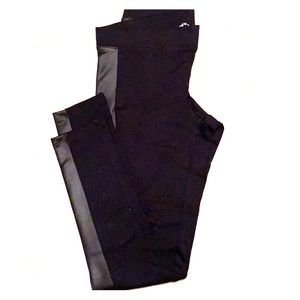 Express spandex leggings with leather side detail